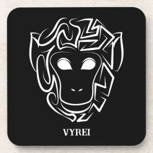 Posavasos Mono tribal blanco y negro