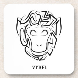 Posavasos Mono tribal blanco y negro