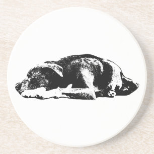 Posavasos Monocroma de arte monocromo de Pitbull