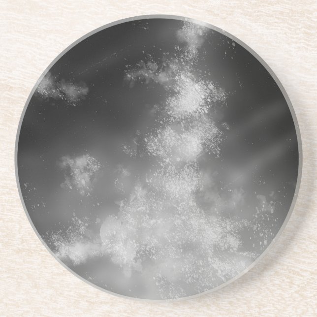 Posavasos Monocroma de piedra arenisca de cielo gris oscuro (Frente)