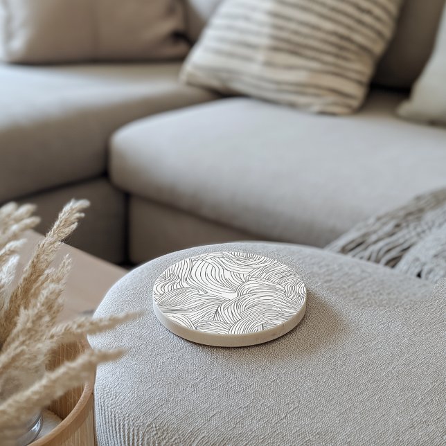Posavasos Monocromo de piedra de patrón ondulado (Subido por el creador)