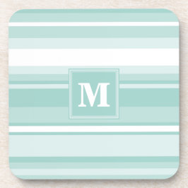 Posavasos Monogram mint green stripes