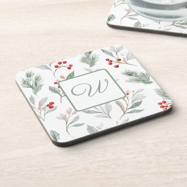 Posavasos Monogram Winter Botanical Drink Coaster (Lado Izquierdo)