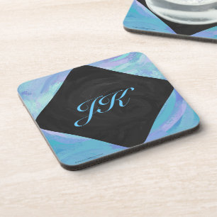 Posavasos Monograma azul glaciar