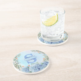 Posavasos Monograma azul Hydrangea