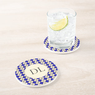 Posavasos Monograma Azul Real