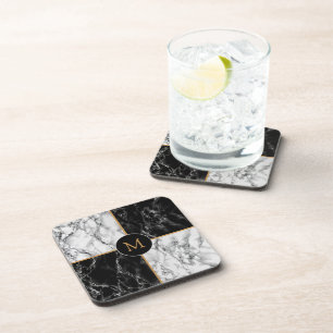 Posavasos Monograma Bebida Monograma Monstruo Black White Ch