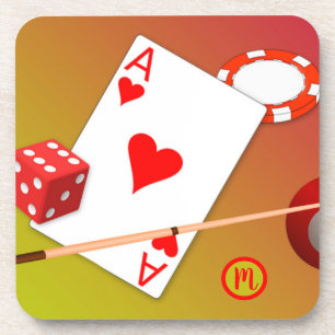 Posavasos Monograma Casino Poker Juegos de dados