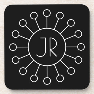 Posavasos Monograma con el logotipo Guay Vintage   Blanco y 