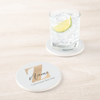 Posavasos Monograma con inicial Z y nombre personalizado