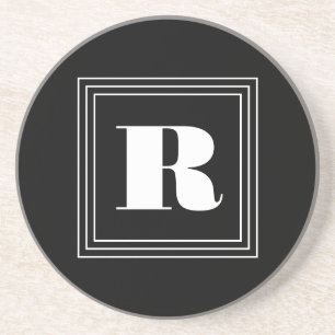 Posavasos Monograma de 3 Marcos Blanco y Negro