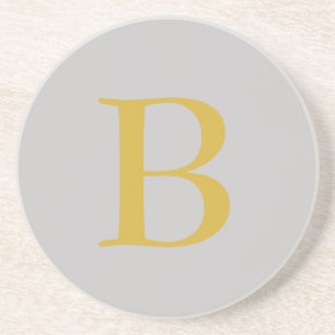 Posavasos Monograma de color Gris Gris moderno Añadir nombre