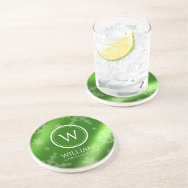 Posavasos Monograma de copos de nieve de Relieve metalizado 