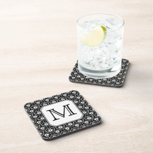 Posavasos Monograma de encargo. Modelo blanco y negro del