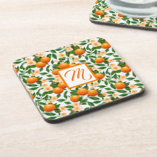 Posavasos Monograma de florecimiento Naranja de Valencia
