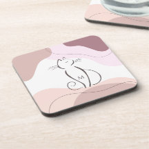 Monograma de formas de boho orgánico de gato negro