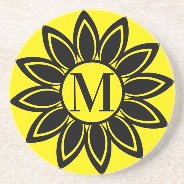 Posavasos Monograma de girasol (Frente)