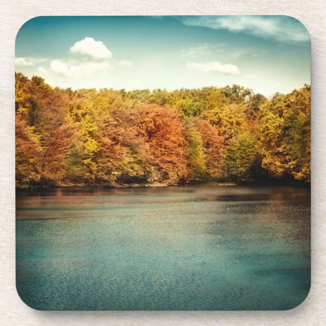 Posavasos Monograma de la bebida de los árboles de los bosqu (Frente)