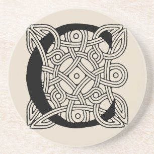 Posavasos Monograma de letra C con nudo celta vintage