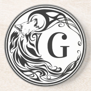 Posavasos Monograma de Lobo Tribal