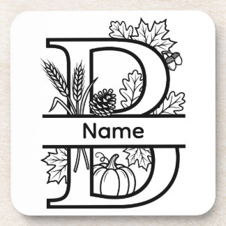Posavasos Monograma de otoño "B"