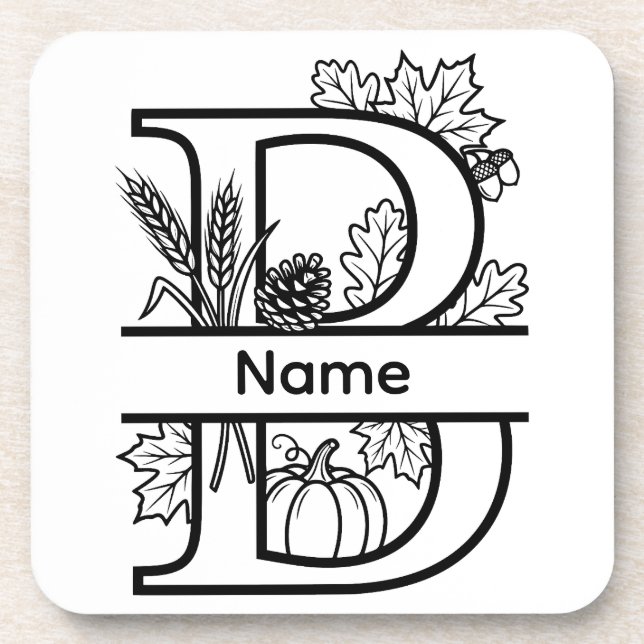 Posavasos Monograma de otoño "B"  (Frente)