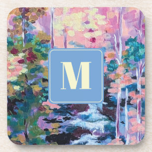 Posavasos Monograma de pintura impresionista de la naturalez