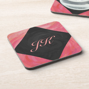 Posavasos Monograma de Salmon Swirl