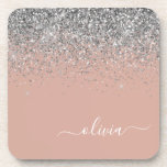 Posavasos Monograma del Purpurina Rosa Rubor color plata ros<br><div class="desc">Rosa Dorado Rubor Rosado y Plata Purpurina Guión Monograma Nombre Papel Ataque. Esto hace que la graduación perfecta, el cumpleaños, el boda, la ducha de novia, el aniversario, la ducha de bebé o la fiesta de soltera sea un regalo para alguien que ama el lujo glam y los estilos de...</div>