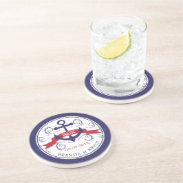 Posavasos Monograma elegante de anclaje de embarcaciones náu