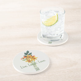 Posavasos Monograma, Flores De Papel Aturalladas Alrededor D