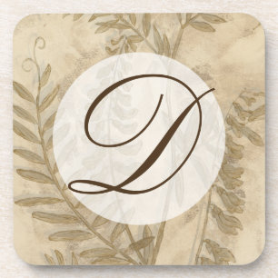 Posavasos Monograma  Foliage dorado I
