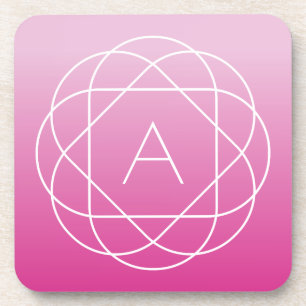 Posavasos Monograma geométrico con forma de flor   Ómbre som