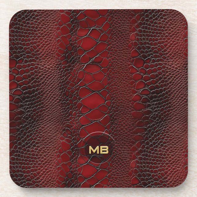 Posavasos Monograma Grabado en relieve de impresión de cuero (Frente)