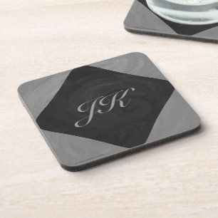 Posavasos Monograma gris pizarra