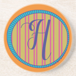 Posavasos Monograma H Sandstone Coaster