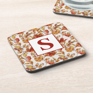 Posavasos Monograma Hoja Rustica Otoño