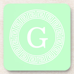 Posavasos Monograma inicial de marco de redondeo de la clave