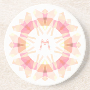 Posavasos Monograma Inicial Deco Retro Moderno Rosa Capricho