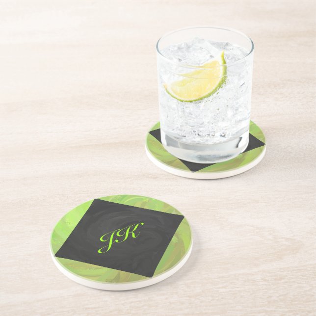 Posavasos Monograma Kiwi Bash Green y Black (Lado)