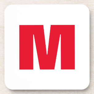 Posavasos Monograma Minimalista moderno rojo blanco