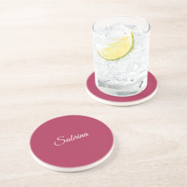 Posavasos Monograma minimalista rosa cereza