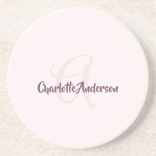 Posavasos Monograma Minimalista rosa Rubor