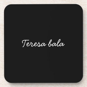 Posavasos Monograma Moderno de Letra Negra de Moda Nombre