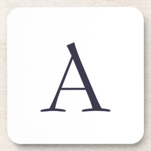 Posavasos Monograma moderno elegante y azul inicial