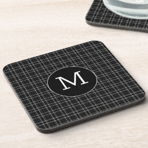 Posavasos Monograma negro y blanco