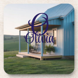 Posavasos Monograma Olivia Blue House Coaster Set