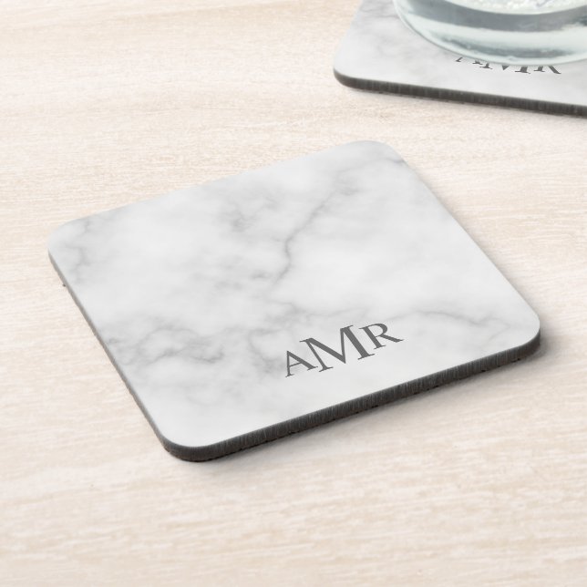 Posavasos Monograma Personalizado Clásico (Lado Izquierdo)