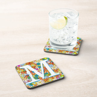 Posavasos Monograma personalizado o patrón floral de nombre