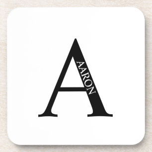 Posavasos Monograma personalizado y cafetera de bebidas con 